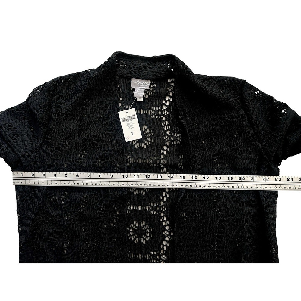 Chico's Travelers Women's Crochet Lace Long Duster Cardigan Large 2 Boho - Picture 3 of 9